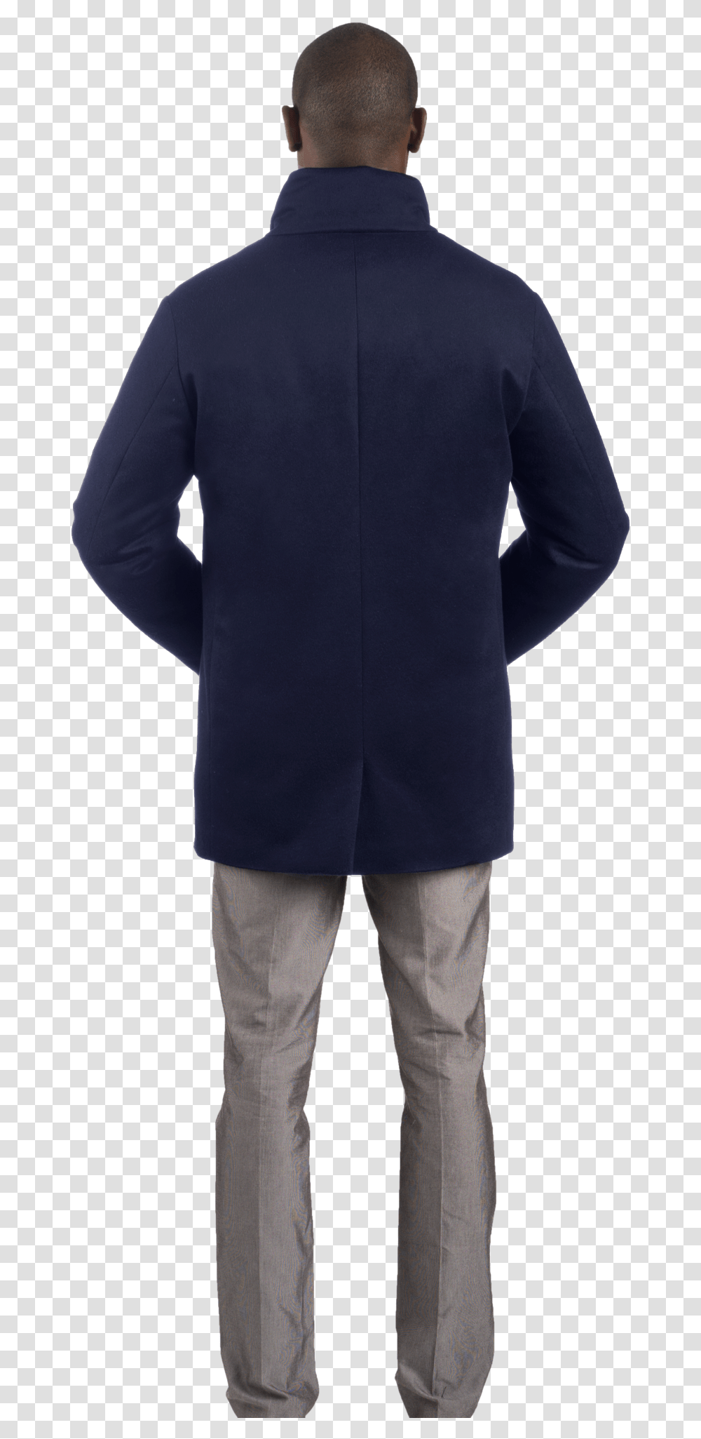 Pure Cashmere Car Coat Navy Norwegian Wool Standing, Clothing, Apparel, Fleece, Long Sleeve Transparent Png