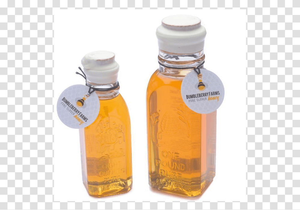 Pure Clover Honey Glass Bottle, Jar, Food, Beer, Alcohol Transparent Png