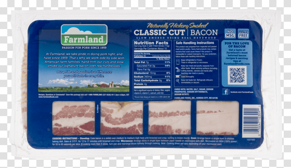 Pure Farmland Applewood Smoked Bacon Barcode, Advertisement, Poster, Flyer, Paper Transparent Png
