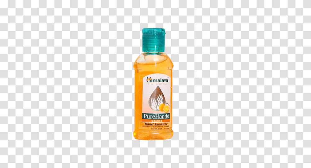 Pure Hand Sanitizer Himalaya Hand Sanitiser Bottle Background Orange, Label, Text, Food, Cosmetics Transparent Png