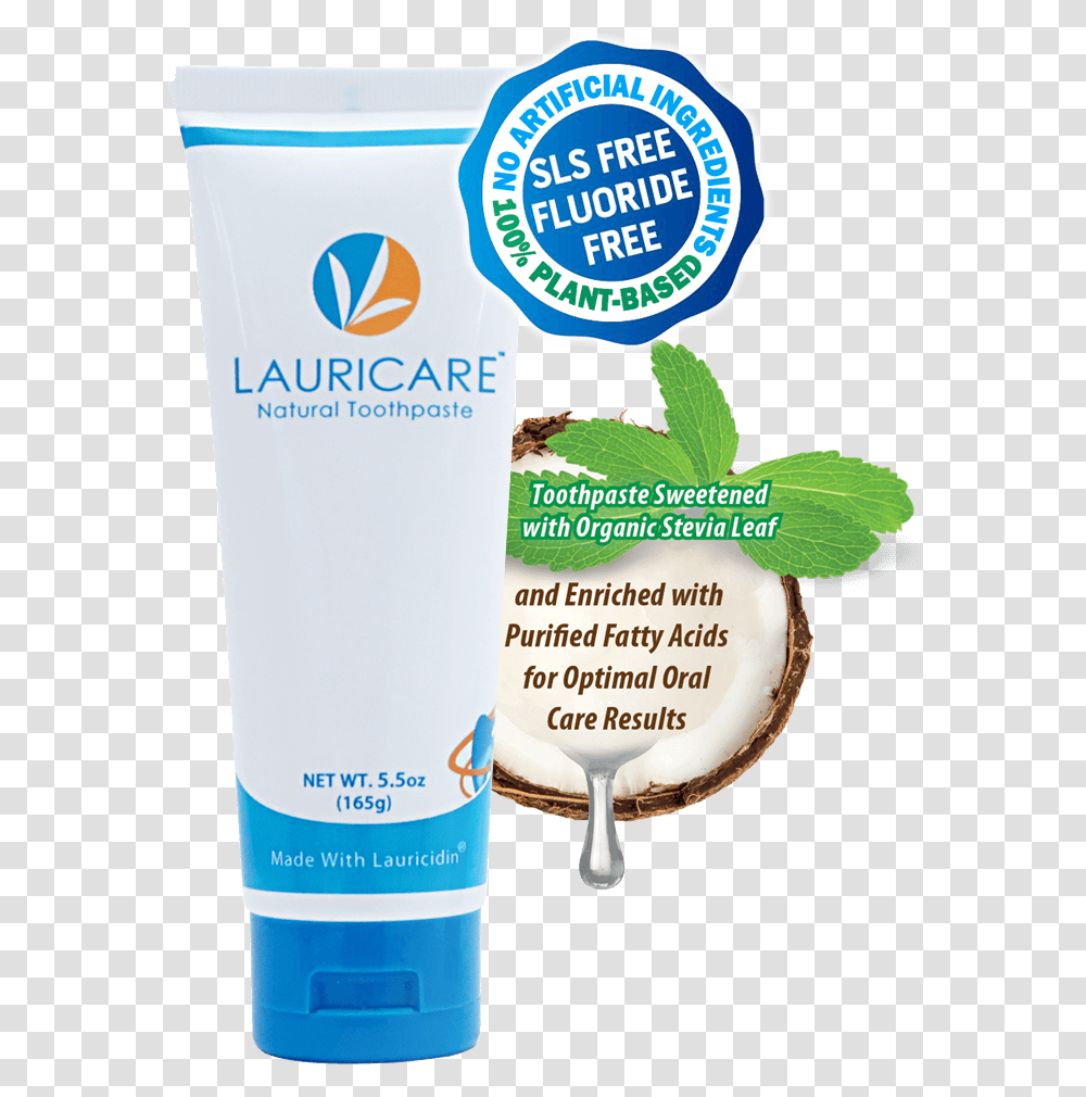 Pure Monolaurin Natural Toothpaste Lauricare Toothpaste, Bottle, Cosmetics, Shampoo, Sunscreen Transparent Png