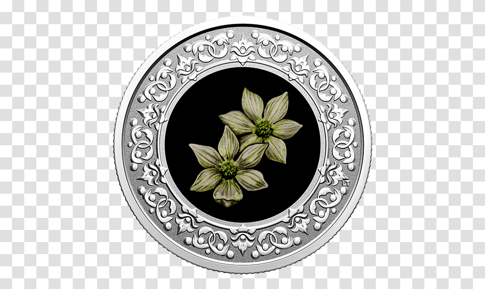 Pure Silver Coloured Coin - Pacific Dogwood Floral Purple Violet Flower New Brunswick, Rug, Leaf, Plant, Painting Transparent Png