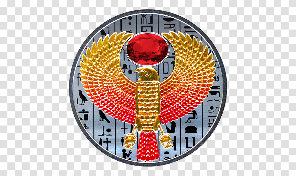 Pure Silver Gold Plated Coin - Egyptian Falcon Mintage The Garden Of Morning Calm, Logo, Symbol, Trademark, Emblem Transparent Png