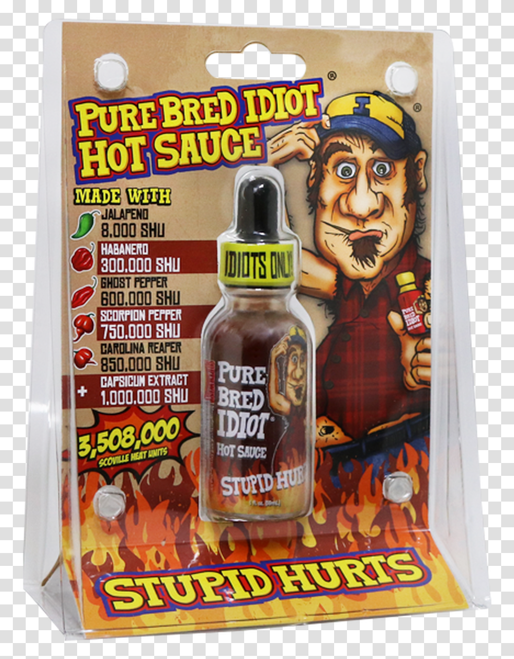 Purebred Idiot Hot Sauce Shu Hot Sauce, Label, Beer, Beverage Transparent Png