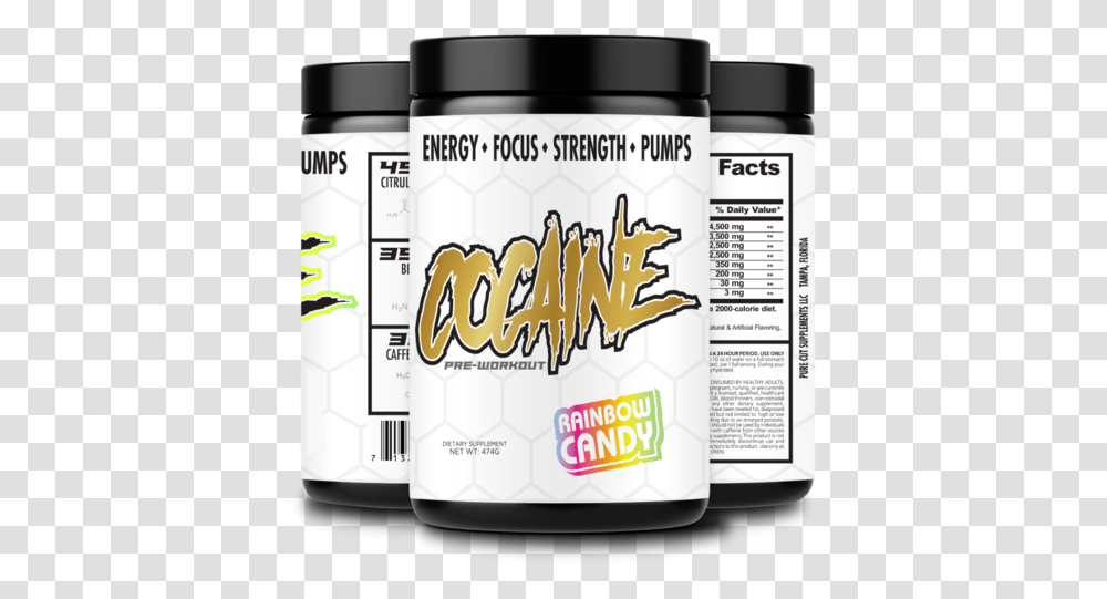 Purecut Supps Cocaine Preworkout Cocaine Pre Workout, Label, Text, Barrel, Paint Container Transparent Png