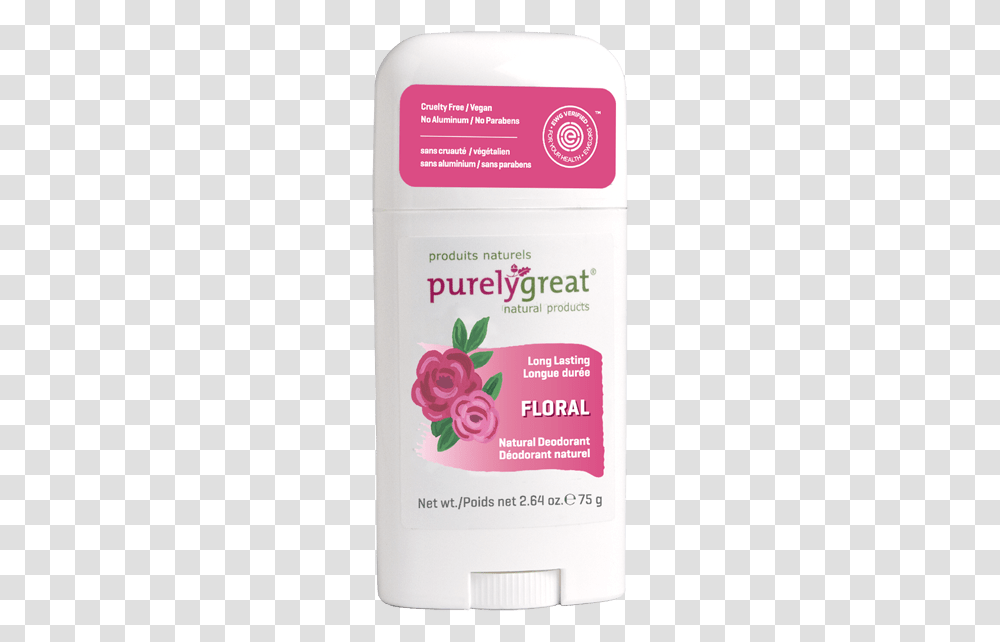 Purelygreat Floral Stick Deodorant Deodorant, Cosmetics, Plant, Bottle, Mobile Phone Transparent Png