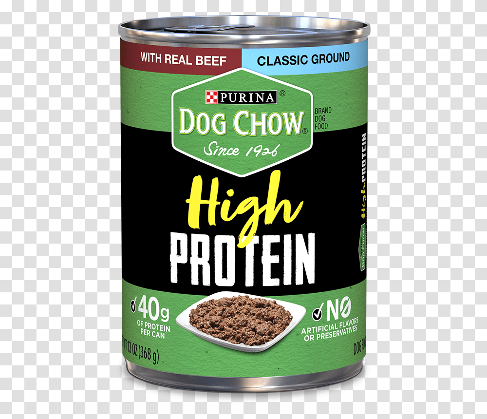 Purina Dog Chow High Protein Wet Dog Food, Tin, Aluminium, Can, Plant Transparent Png