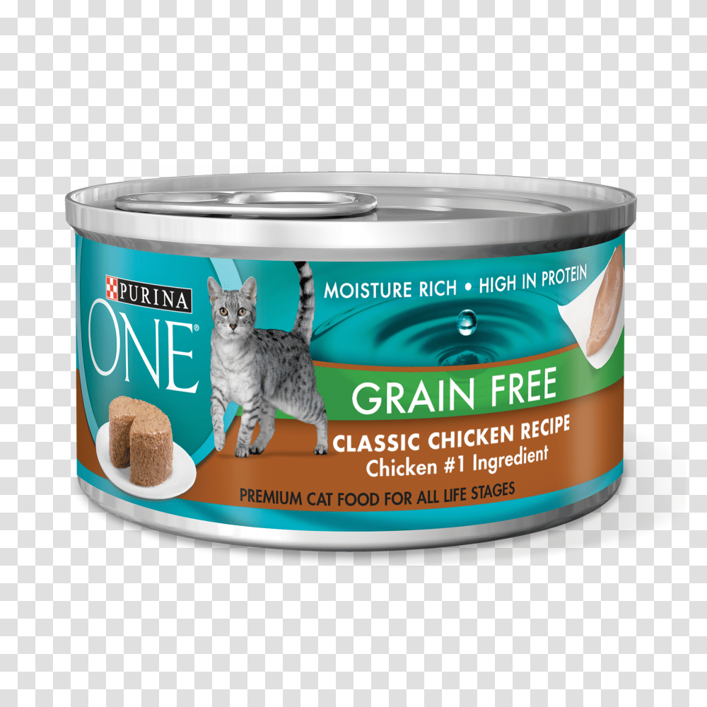 Purina One Grain Free Classic Pate Chicken Recipe Wet Cat Food, Canned Goods, Aluminium, Tin, Pet Transparent Png