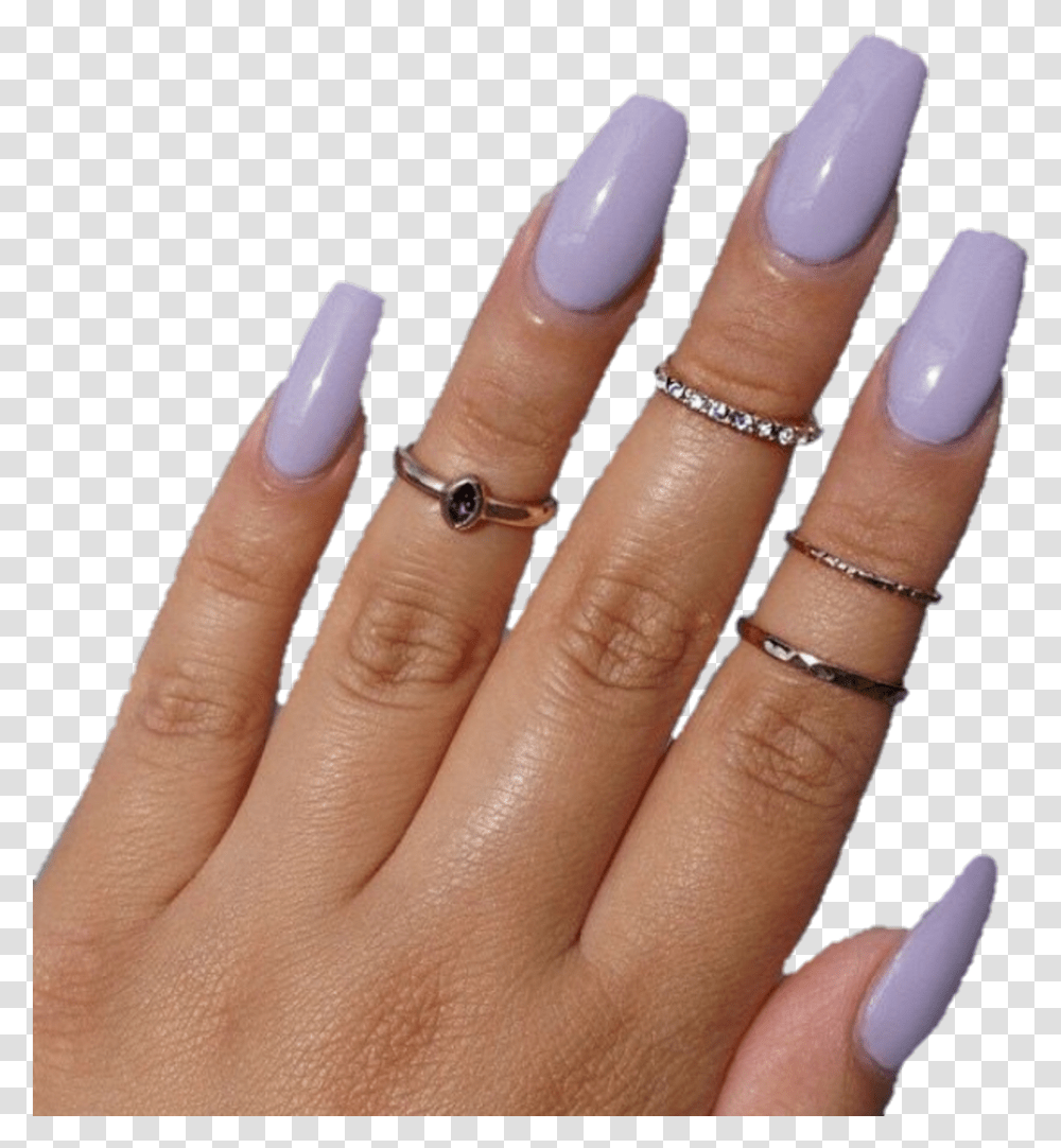 Purple Acrylic Acrylicnails Nailscute Aesthetic, Person, Human, Manicure, Ring Transparent Png