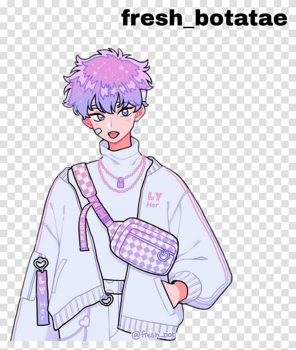 Purple Aesthetic Anime Boy Purple Anime Aesthetic Pfp, Clothing, Apparel, Person, Human Transparent Png