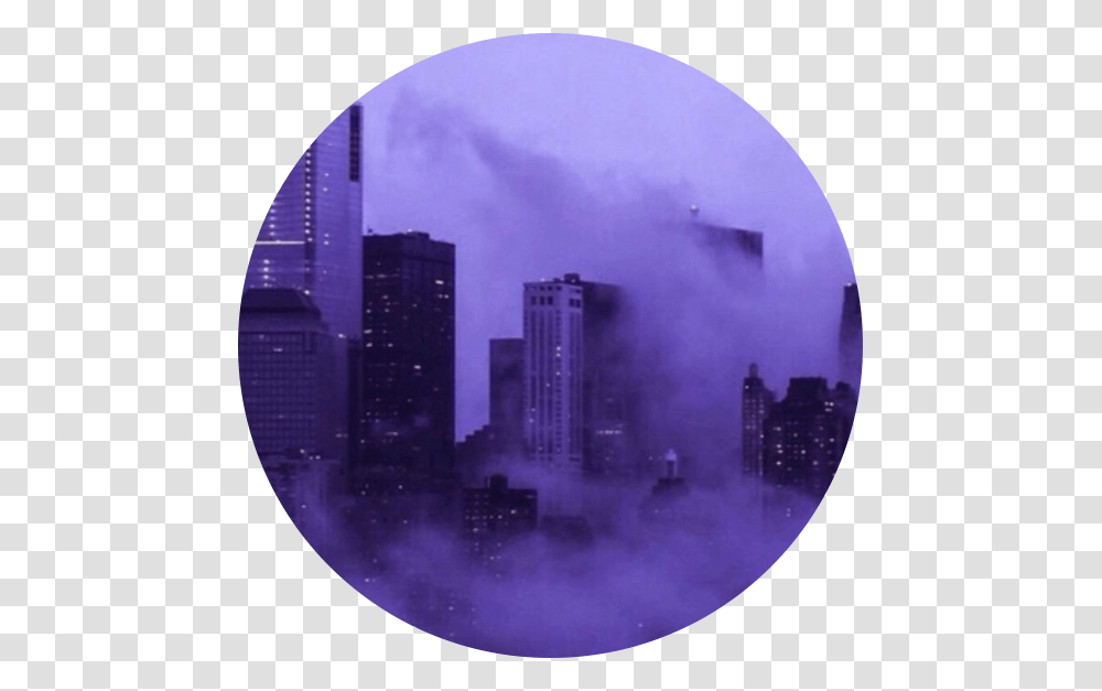 Purple Aesthetic Icon Clouds City Profile Pic Purple Aesthetic Profile, Nature, Urban, Building, Town Transparent Png