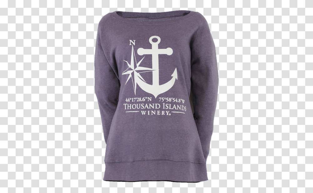 Purple Anchor Sweatshirt Cross, Hook, Hoodie, Sweater Transparent Png