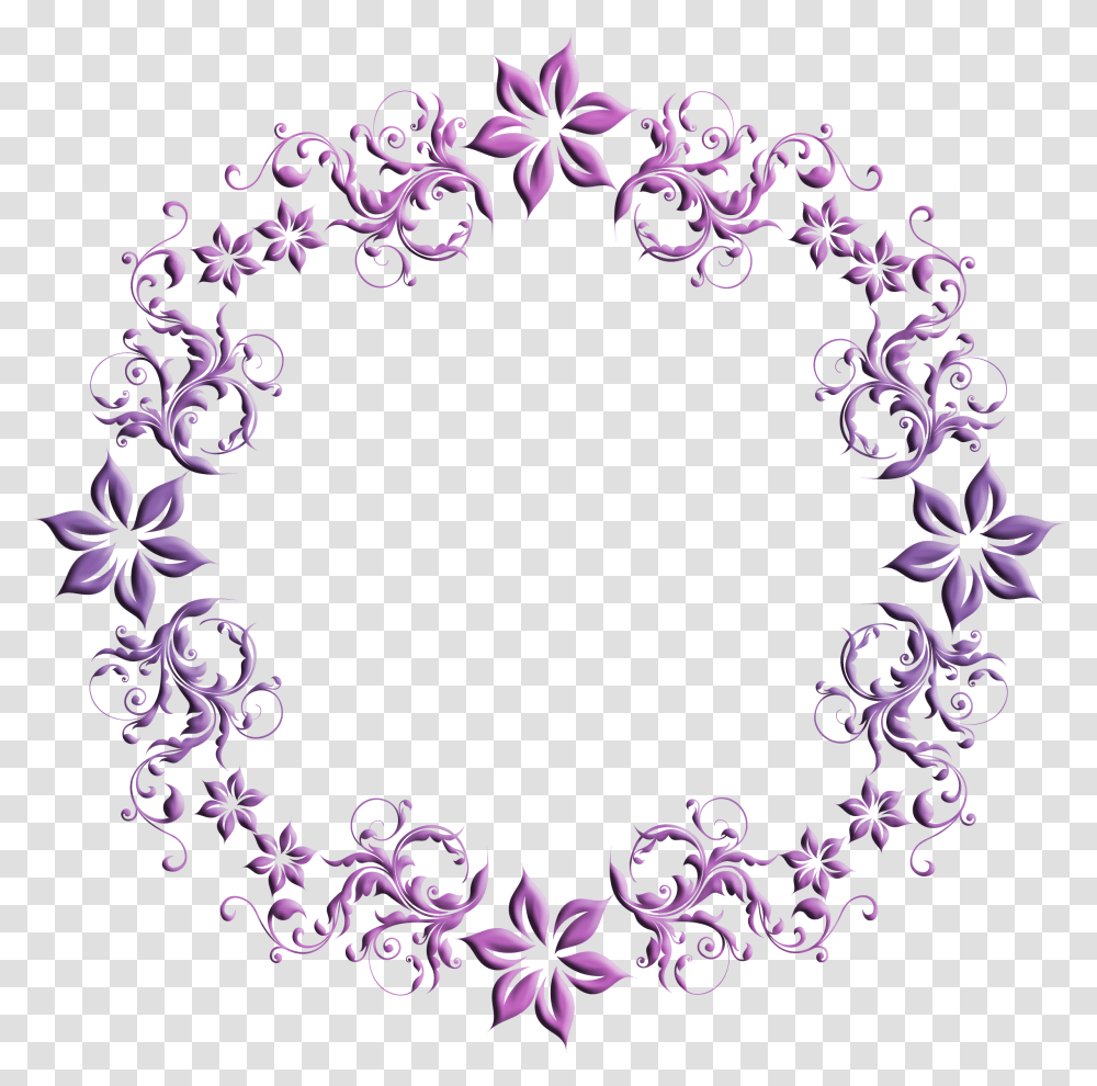 Purple And Pink Circular Flower Frame Gentle, Floral Design, Pattern Transparent Png