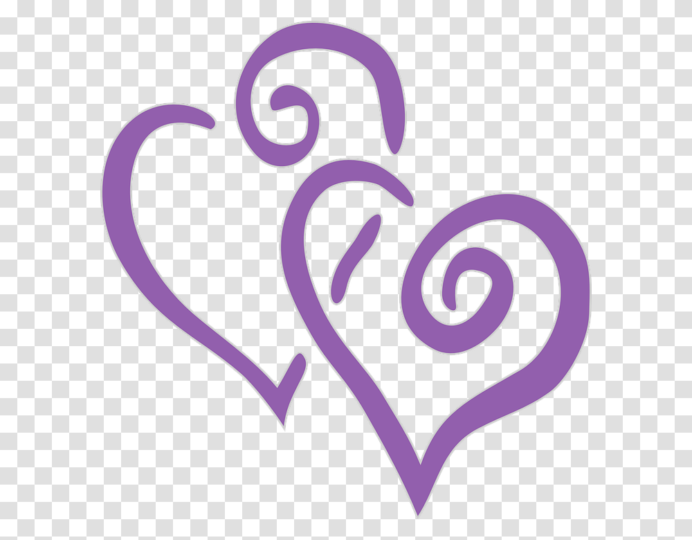 Purple And Silver Heart, Label, Pattern, Fractal Transparent Png