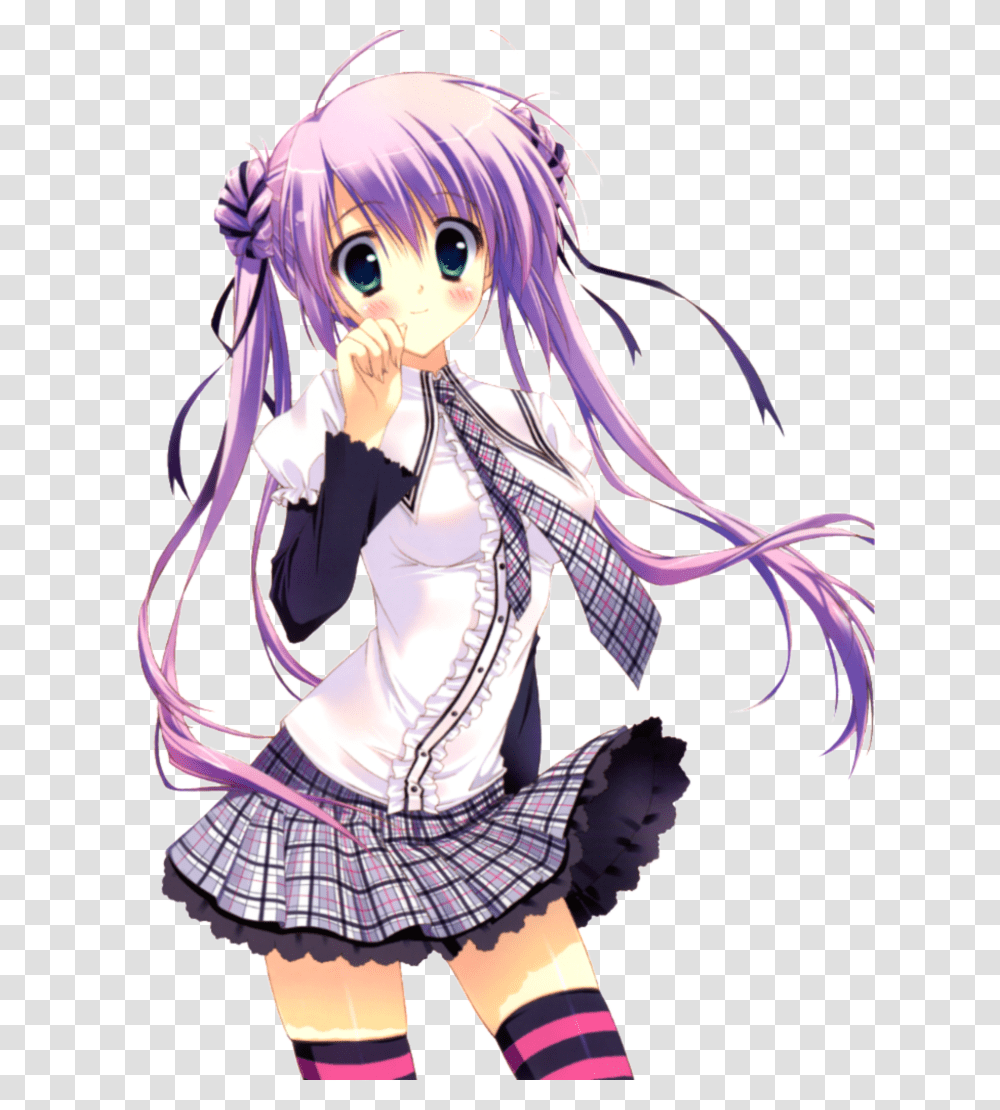 Purple Anime Girl, Manga, Comics, Book, Person Transparent Png