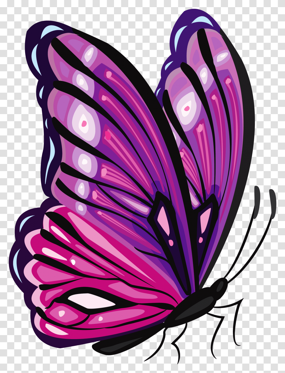 Purple Butterfly Clipart Picture Cliparts Purple And Pink Butterfly, Floral Design, Pattern, Animal Transparent Png
