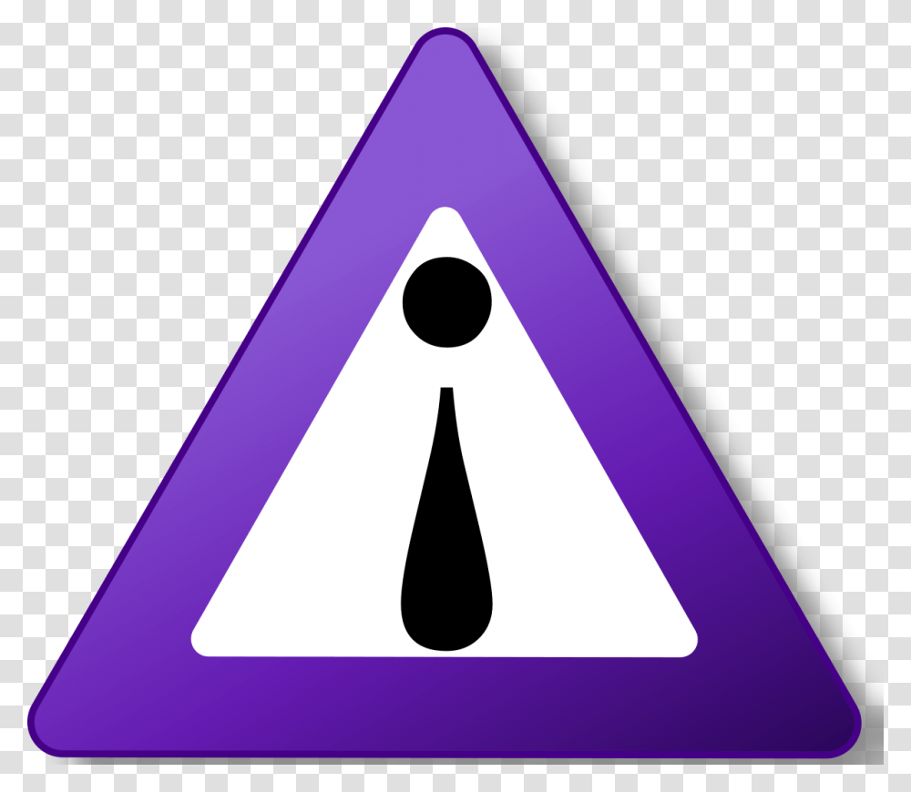 Purple Caution Sign, Triangle Transparent Png