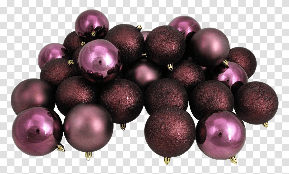 Purple Christmas Ball Picture Mauve Christmas Ornaments, Sphere, Plant, Fruit, Food Transparent Png