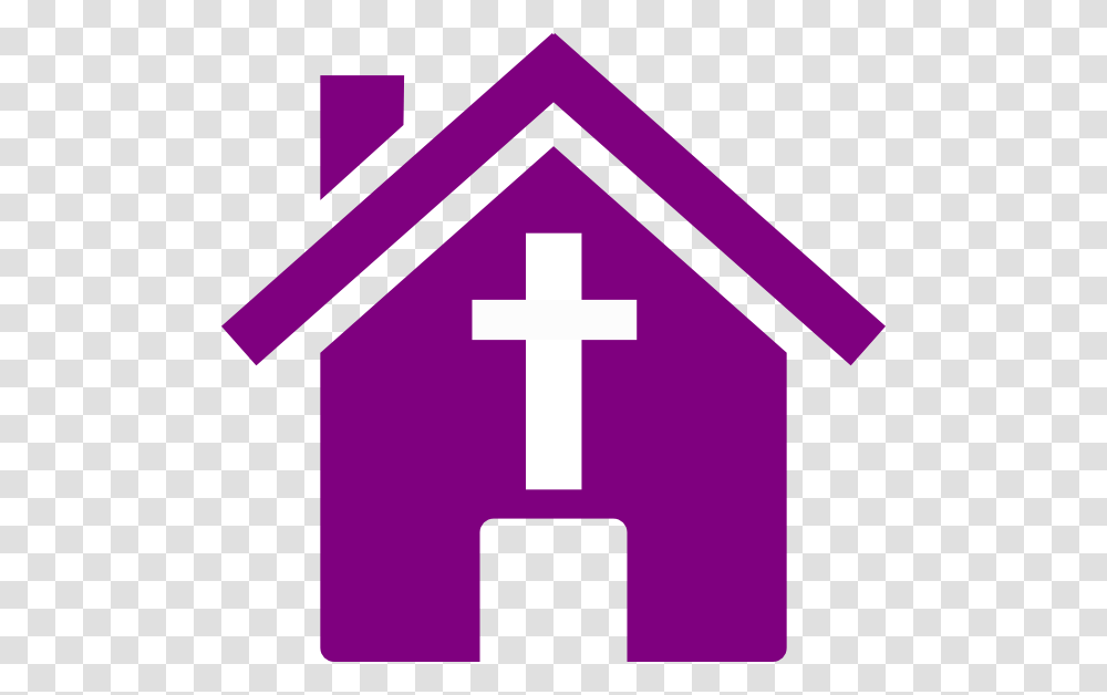 Purple Church House Clip Art, First Aid, Cross, Logo Transparent Png