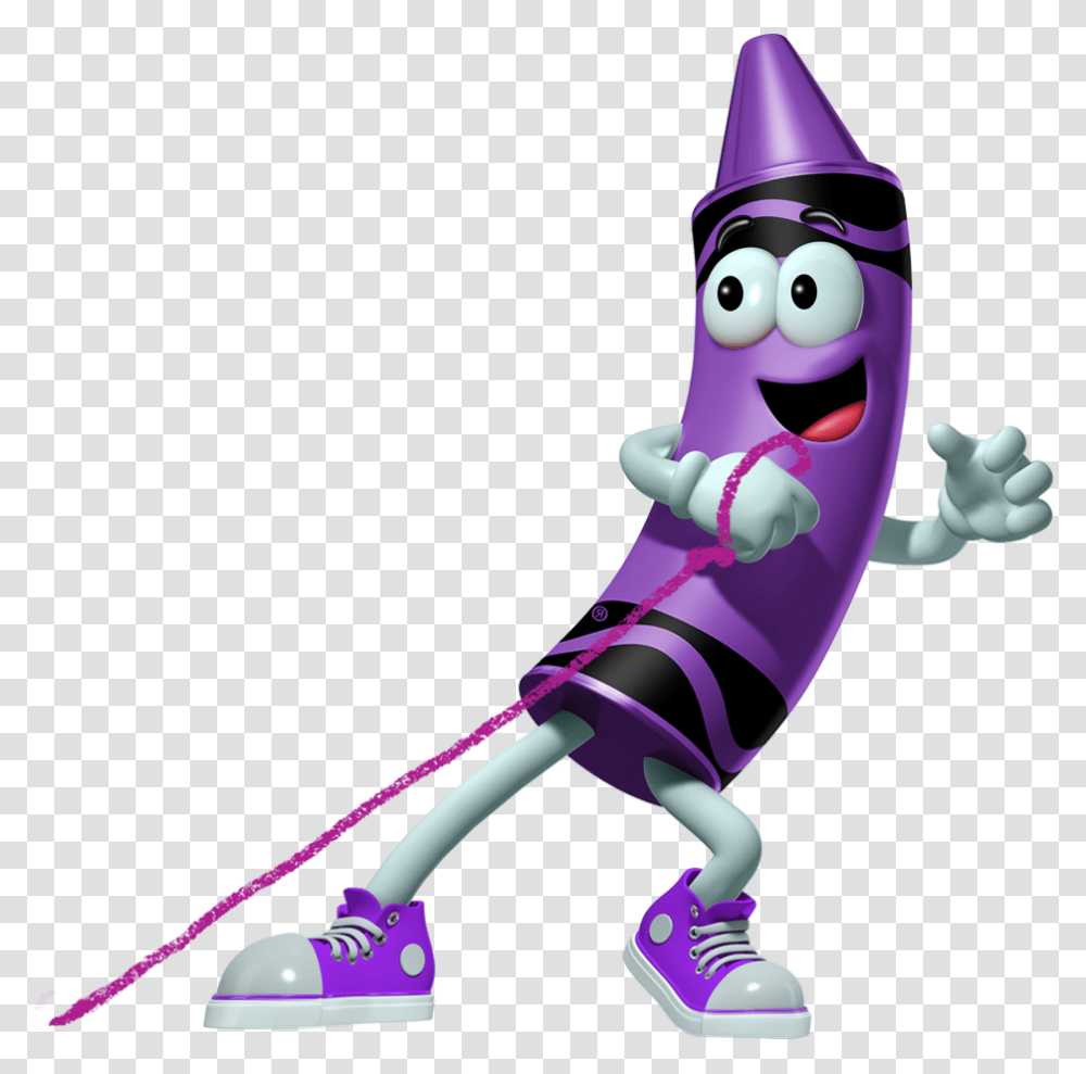 Purple Crayon Cartoon Character Pulling A Purple String Cartoon Purple Crayon, Toy, Apparel, Hat Transparent Png