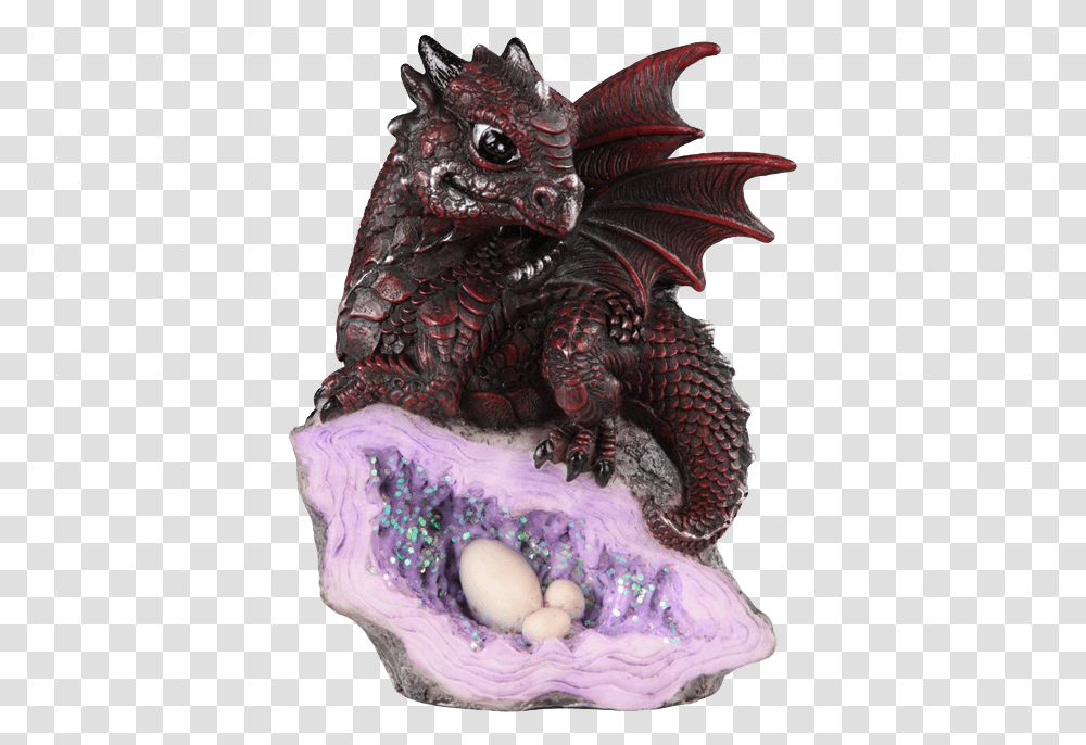 Purple Crystal Baby Dragon Statue Dragon, Egg, Food Transparent Png