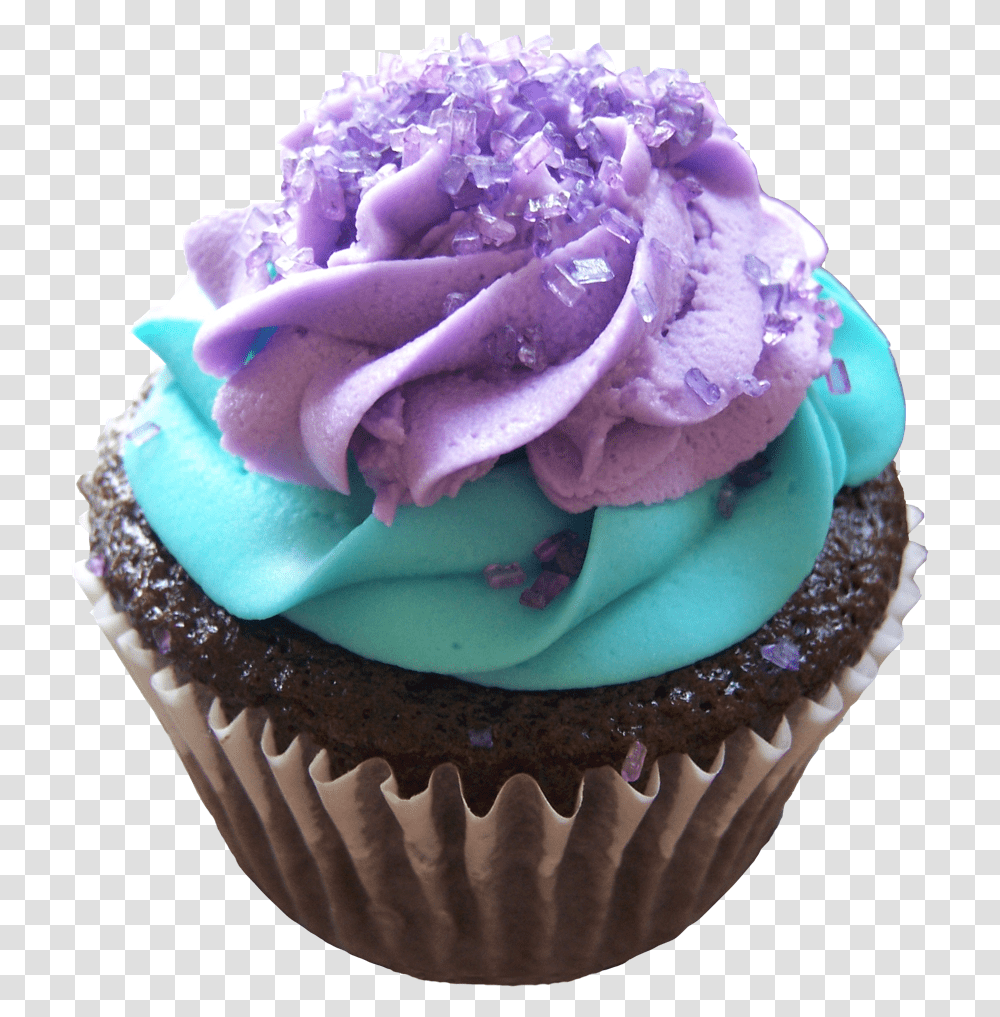 Purple Cupcake, Cream, Dessert, Food, Creme Transparent Png