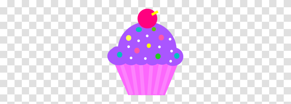 Purple Cupcake With Sprinkles Image Clipart, Cream, Dessert, Food, Creme Transparent Png