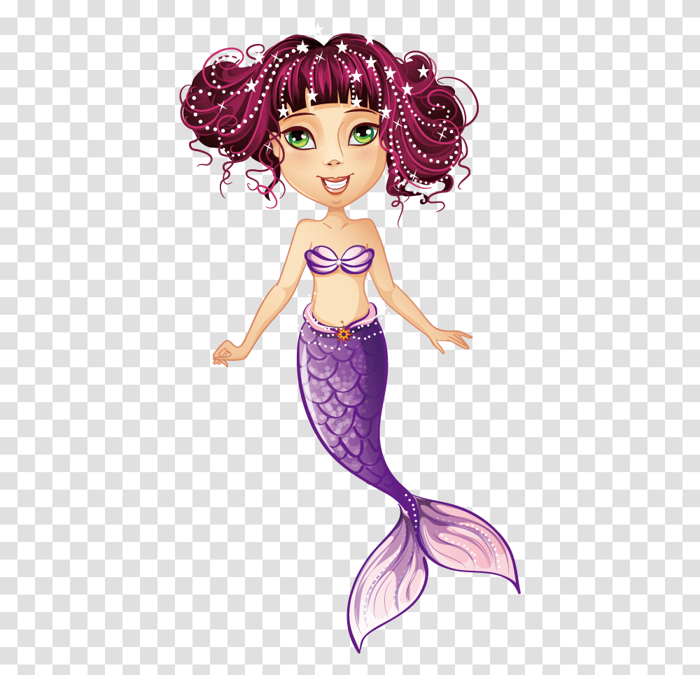 Purple Curly Hair Mermaid Download Beautiful Pictures Of Man And Woman Mermaids, Doll, Toy, Barbie, Figurine Transparent Png