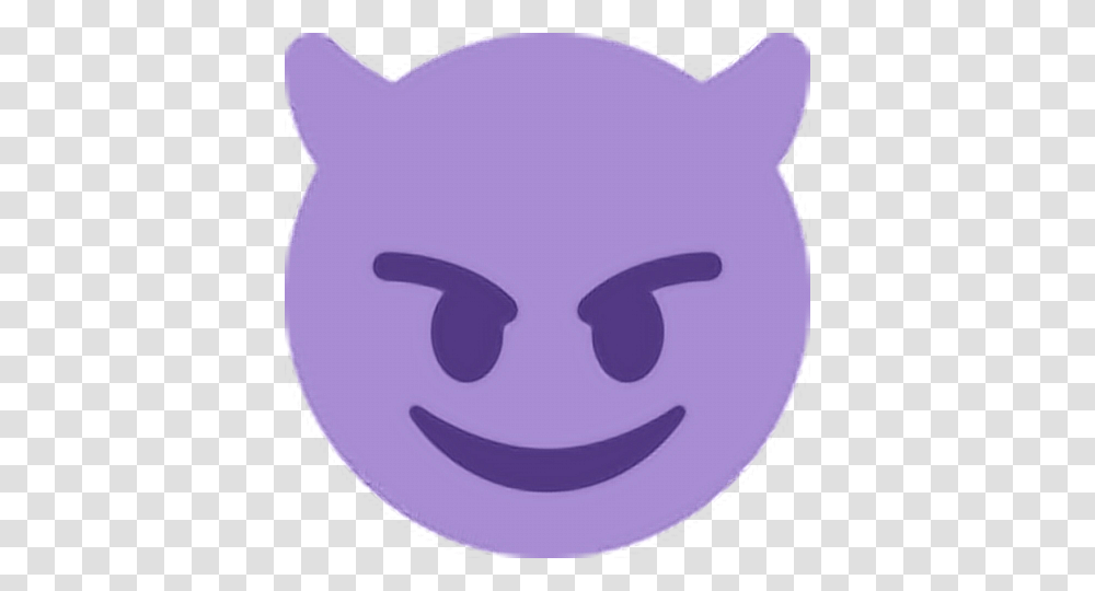 Purple Devil Evil Emoji Emoticon Face Expression Feelin, Piggy Bank Transparent Png