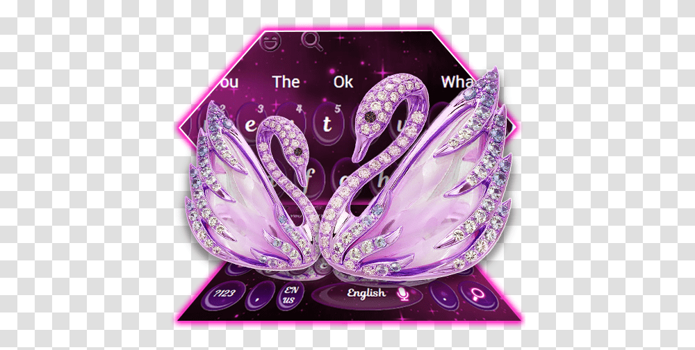Purple Diamond Swan Keyboard Theme Illustration, Jewelry, Accessories, Gemstone, Amethyst Transparent Png
