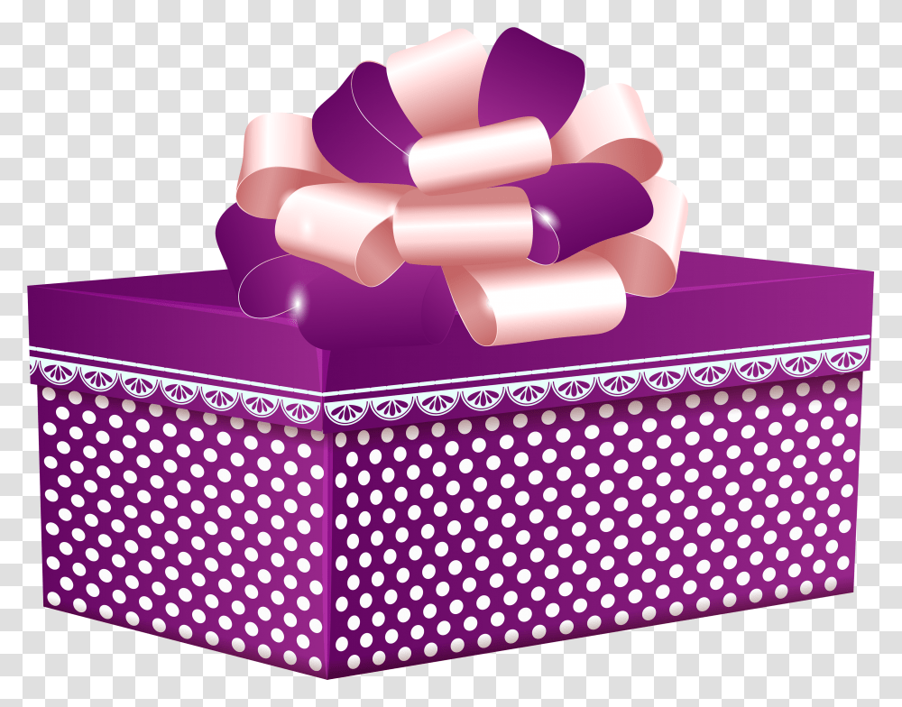 Purple Dotted Gift Box Clipart Purple Gift Box Clipart Transparent Png