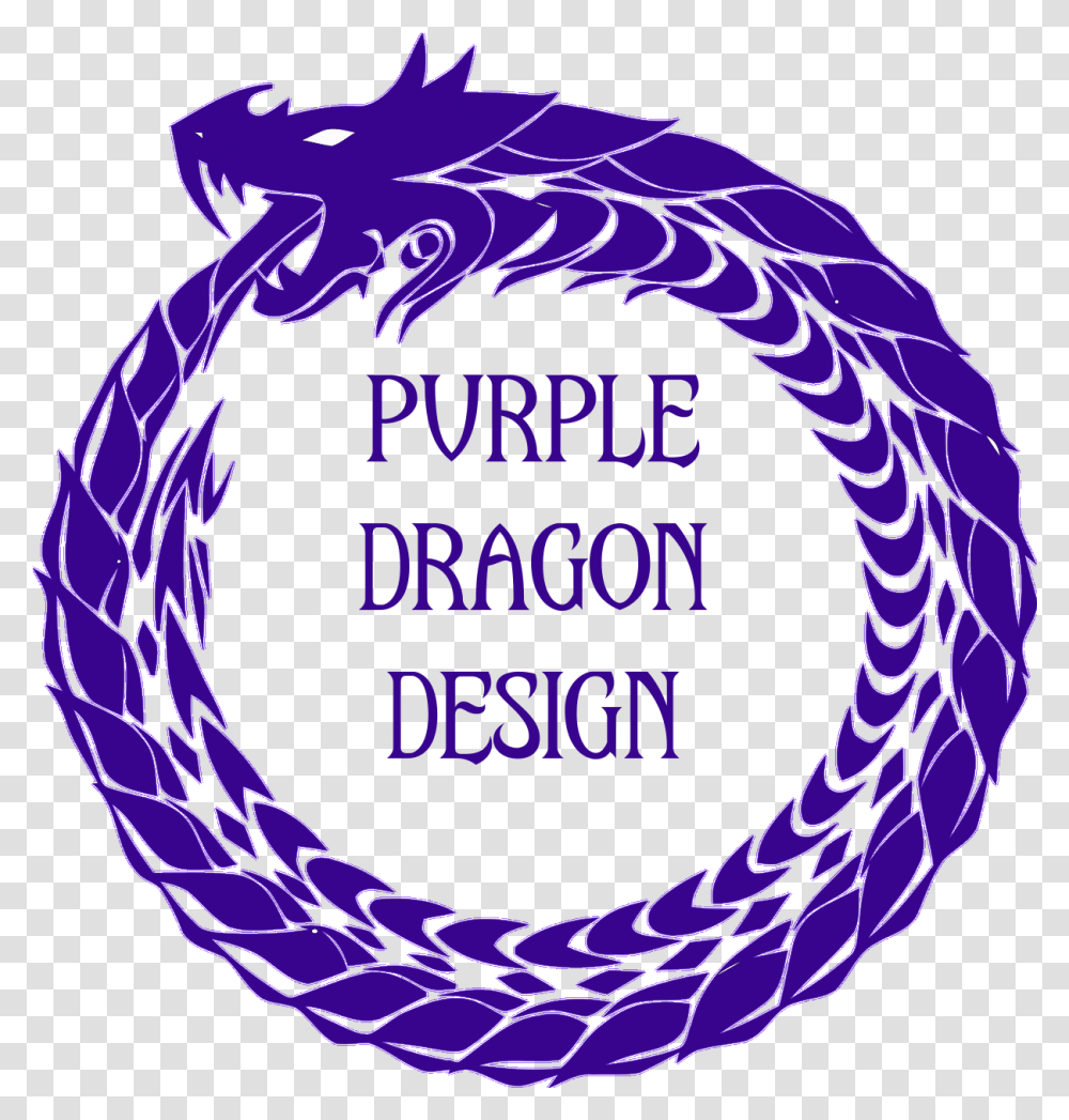 Purple Dragon Design Ouroboros Symbol, Logo, Trademark, Label Transparent Png