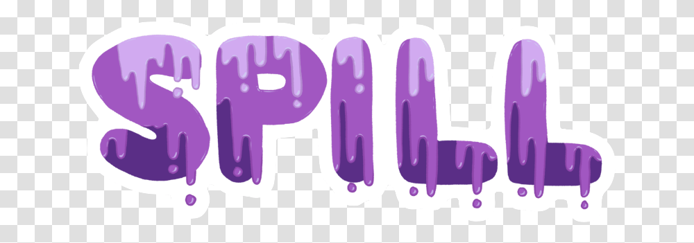 Purple Drip Logo Sticker Spill The Zine Dot, Cushion, Text, Pillow, Word Transparent Png