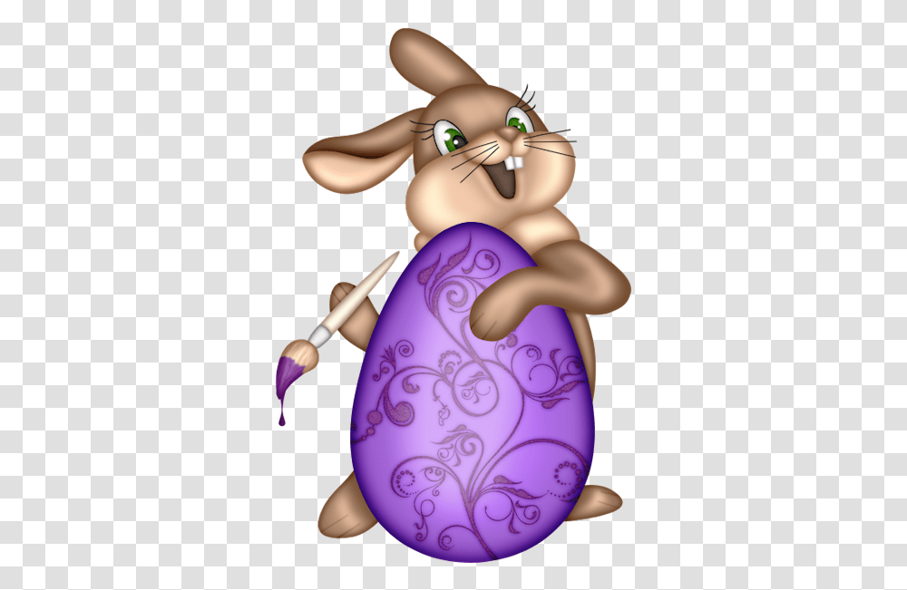 Purple Easter Bunny Clipart, Figurine, Person, Toy Transparent Png