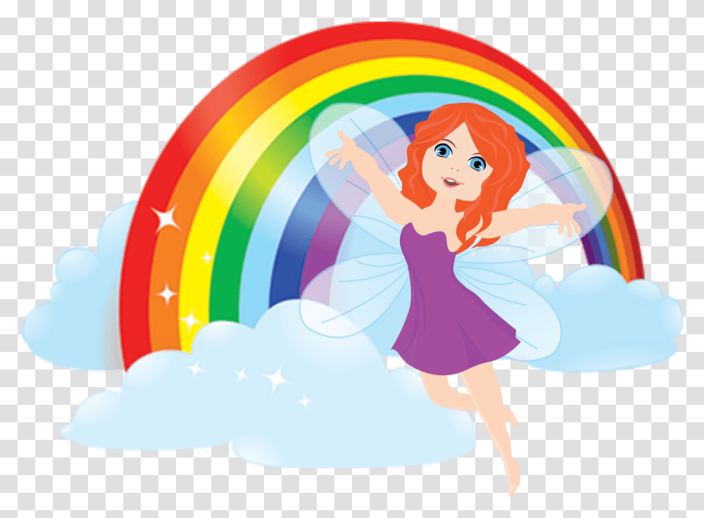 Purple Fairy With Rainbow Arc Enciel Arc En Ciel, Person, Leisure Activities Transparent Png
