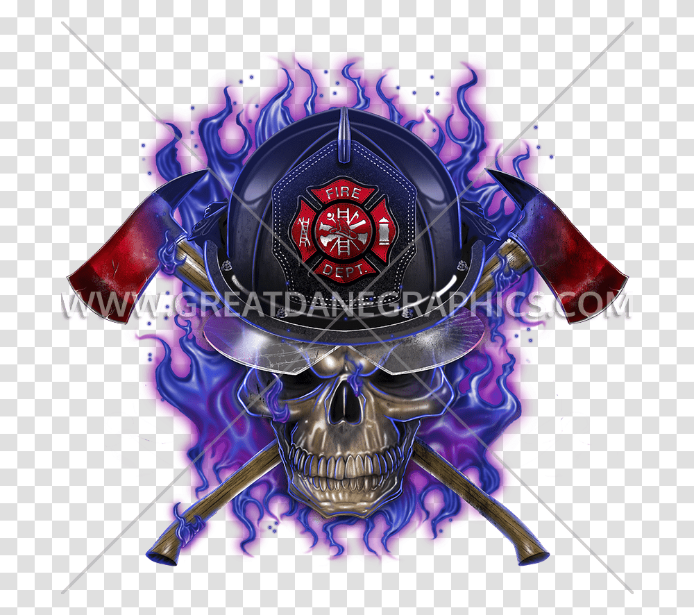 Purple Fire Skull Firefighters Skull Logo, Symbol, Trademark, Emblem, Graphics Transparent Png