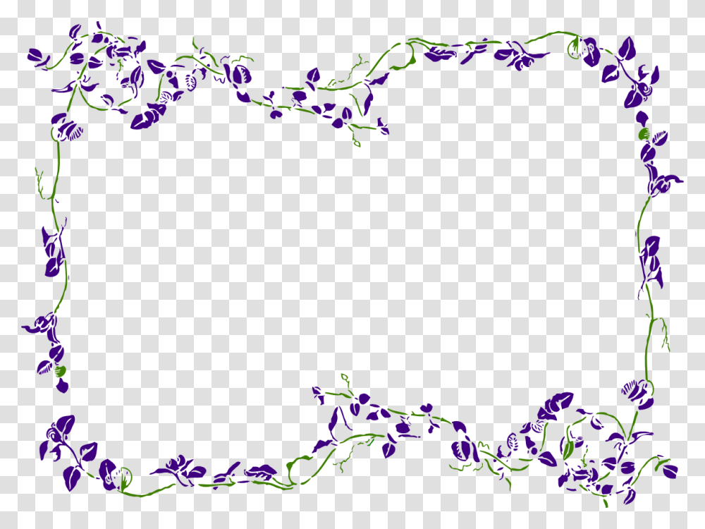 Purple Floral Border Clipart Purple Flower Border Clipart, Plant, Blossom, Plot Transparent Png