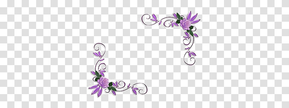 Purple Floral Border Image Floral Border Design Purple, Graphics, Art, Floral Design, Pattern Transparent Png