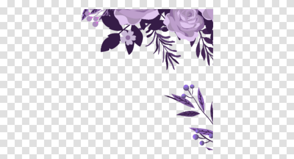 Purple Flower Clipart Corner Border Purple Flowers, Plant, Graphics, Floral Design, Pattern Transparent Png
