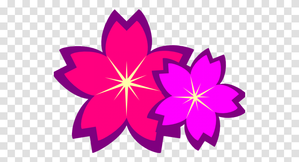 Purple Flower Clipart Plant Sakura Silhouette Cherry Blossom Flower Silhouette, Ornament, Pattern, Petal, Fractal Transparent Png