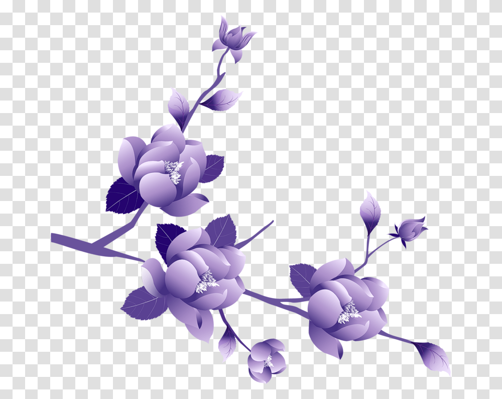Purple Flowers Background, Floral Design, Pattern Transparent Png