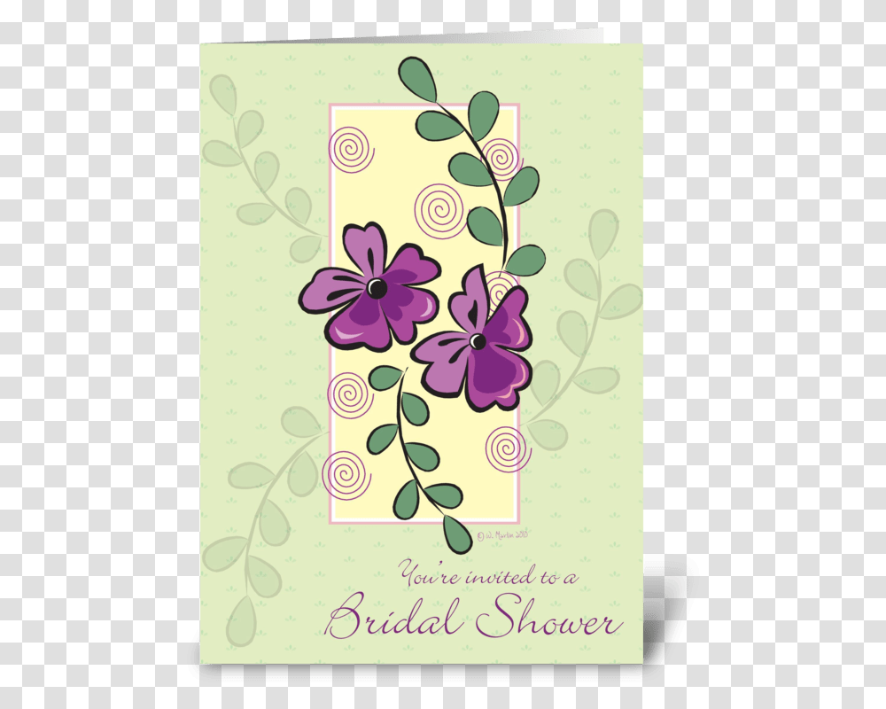 Purple Flowers Bridal Shower Invite Greeting Card Malva, Envelope, Mail Transparent Png