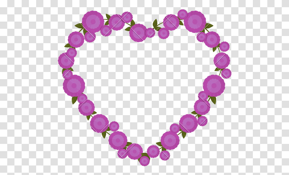 Purple Flowers Heart Shape Ornate Icons By Canva Heart, Bracelet, Jewelry, Accessories, Accessory Transparent Png