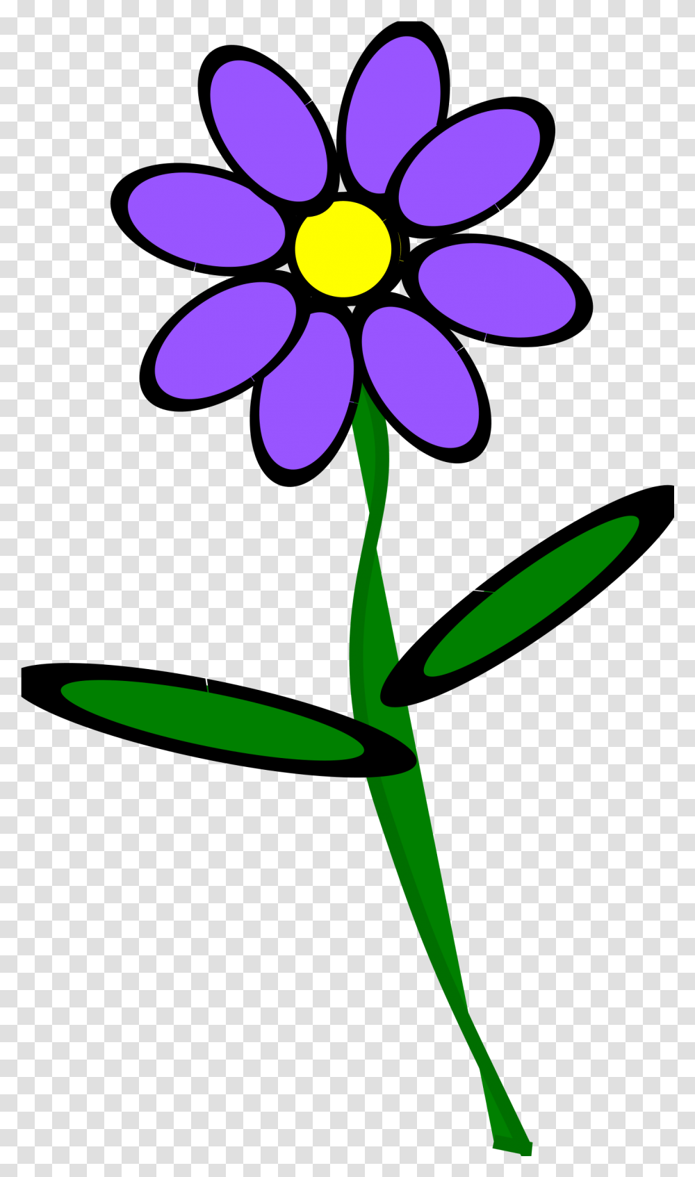 Purple Flowers Violet Flower With Stem Clipart Flowers With Stem Clipart, Plant, Blossom, Graphics, Daisy Transparent Png