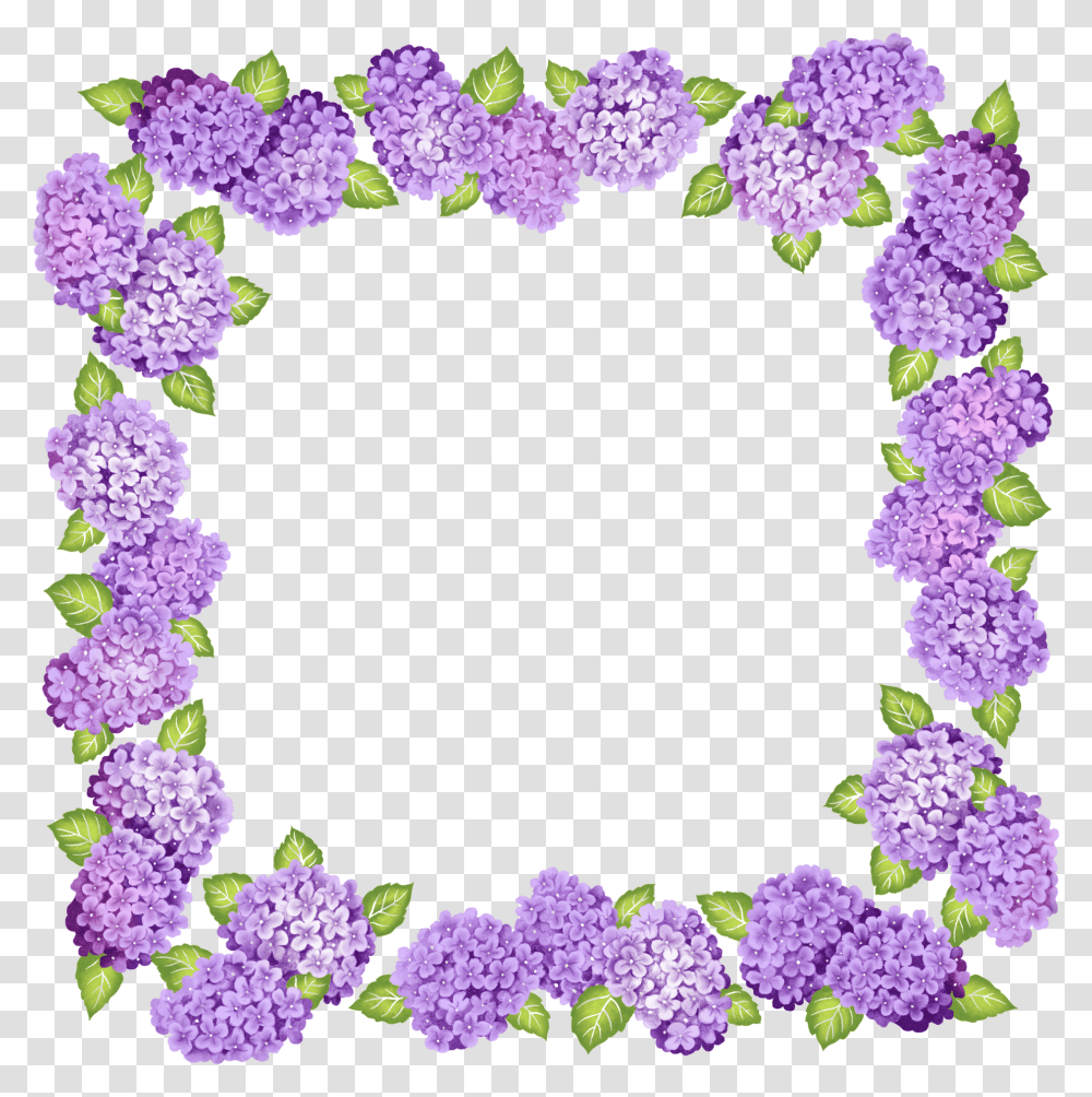 Purple Frame Clip Art Clipart Frames Of Purple Flowers, Wreath, Plant, Blossom, Pattern Transparent Png