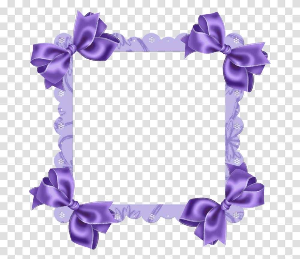 Purple Frame With Bow Frame On A Purple Background, Person, Human, Wreath, Rattle Transparent Png