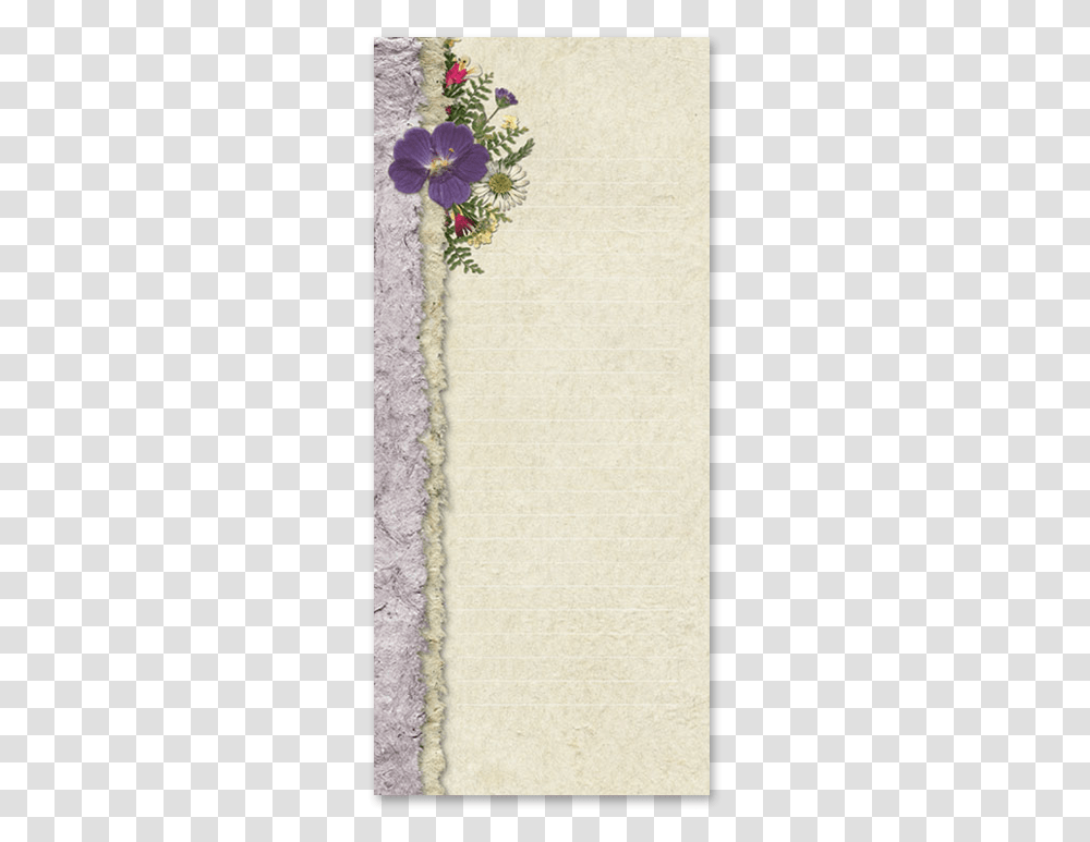 Purple Geranium Notepad Image Pansy, Rug, Texture, Paper, Page Transparent Png
