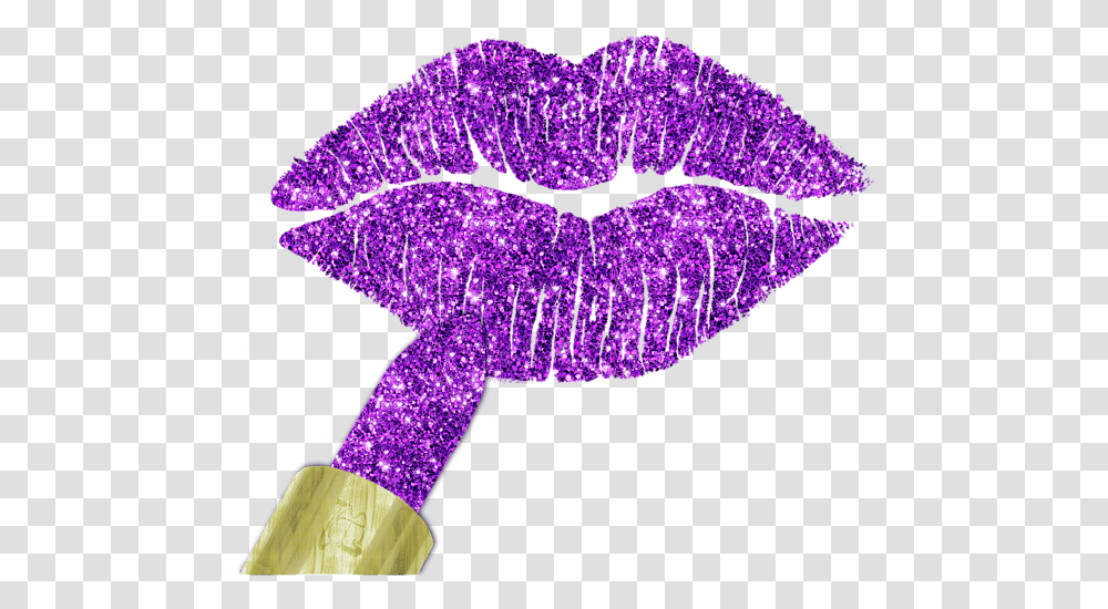 Purple Glitter 3 Image Glitter Lips Background, Light Transparent Png