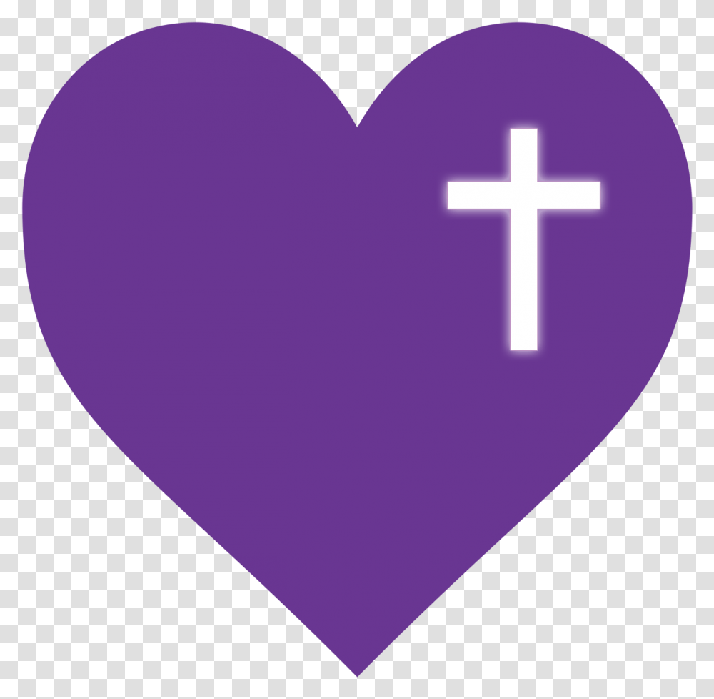 Purple Glow Christian Cross, Heart, Balloon, Pillow, Cushion Transparent Png