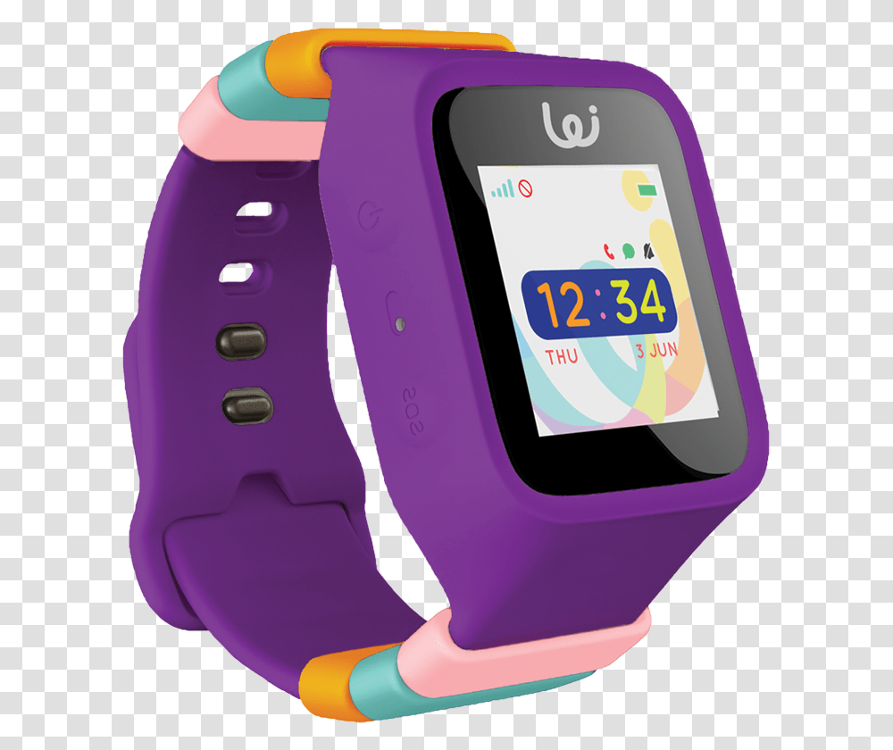 Purple Gps Wrist Watch For Children Igps Wizard Watch, Wristwatch, Digital Watch Transparent Png